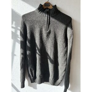 Blumarine UOMO Gray 1/4 Zip Up Wool Sweater Mens Medium Winter Comfort